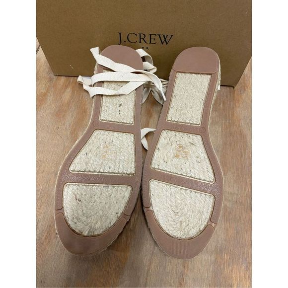 J. CREW NWT Printed canvas espadrille sandals Pale Guava, Sz 9.5, MSRP $90 - Picture 3 of 7